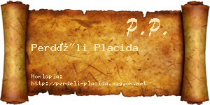 Perdéli Placida névjegykártya